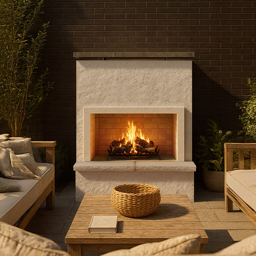Monterey – Modern Outdoor Gas Fireplace W/ Bottom Mantel