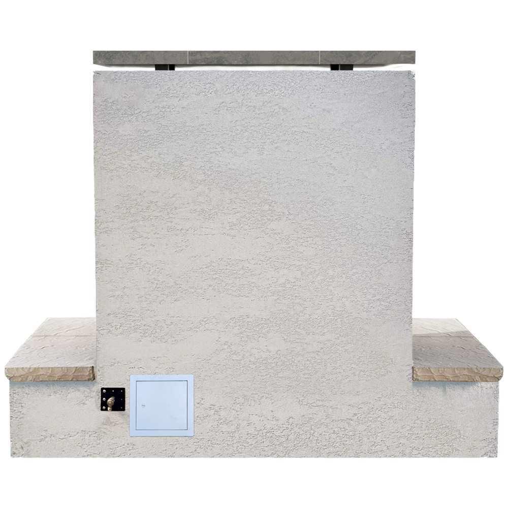 SAHARA Modern Outdoor Gas Fireplace w/ Wrap-Around Mantel