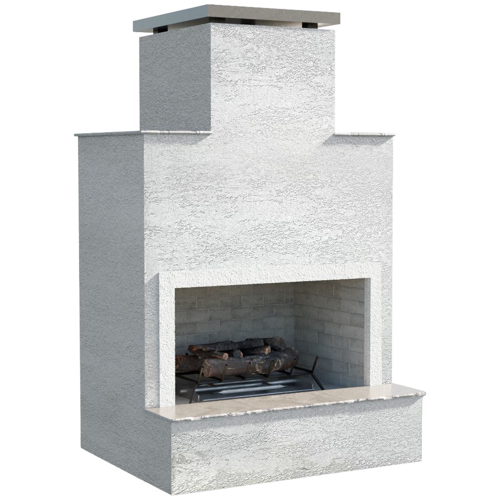 Cancun – Contemporary Outdoor Gas Fireplace W/ Bottom Mantel