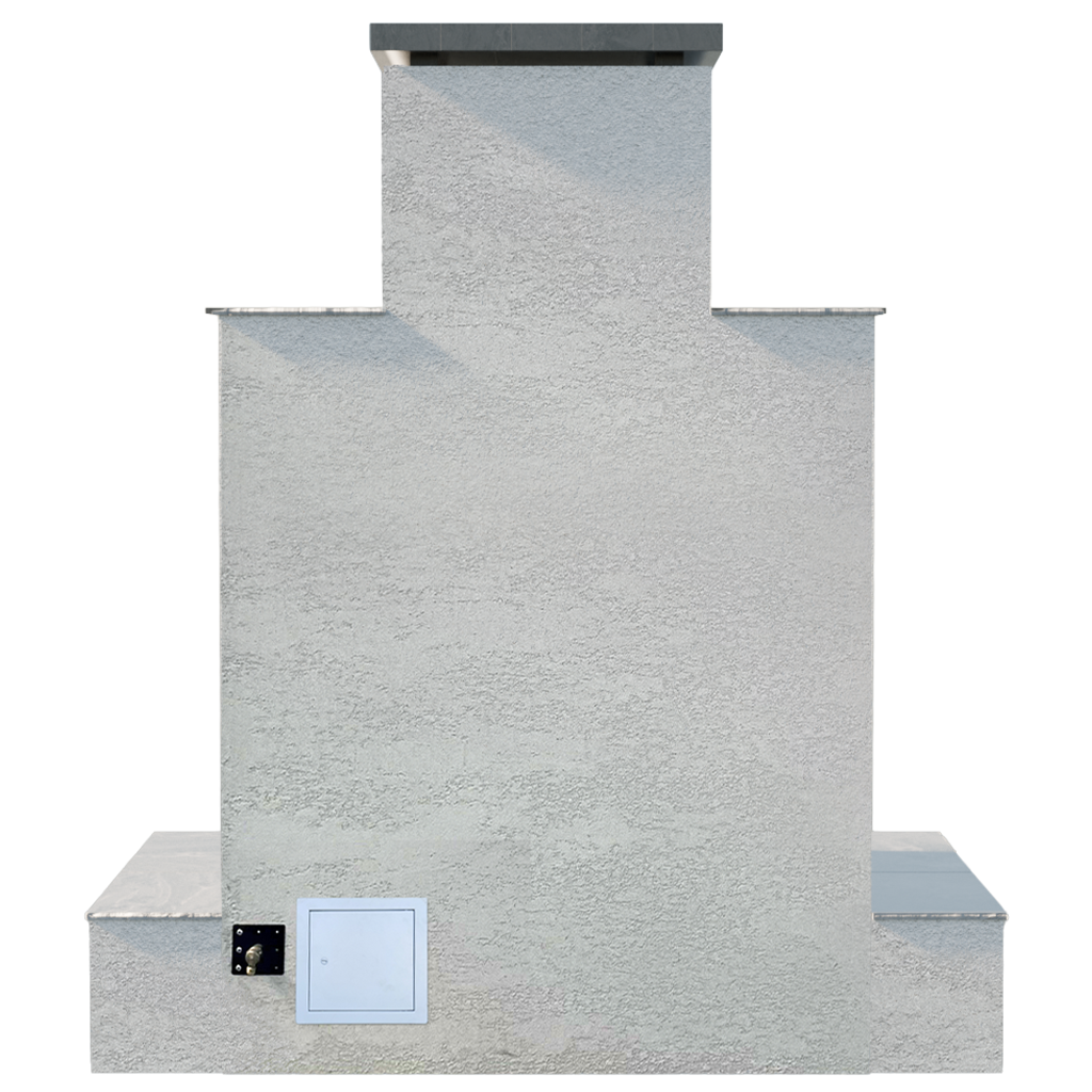 Tahiti – Contemporary Outdoor Gas Fireplace W/ Bottom Wrap-Around Mantel