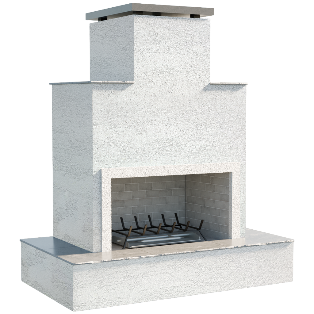 Tahiti – Contemporary Outdoor Gas Fireplace W/ Bottom Wrap-Around Mantel