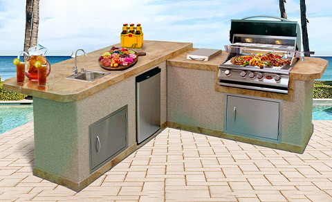 Outdoor BBQ Islands, Grills, and Accessories for
